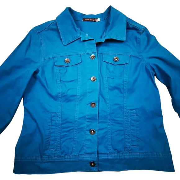 Blue Button-Up Jacket - Picture 4 of 12